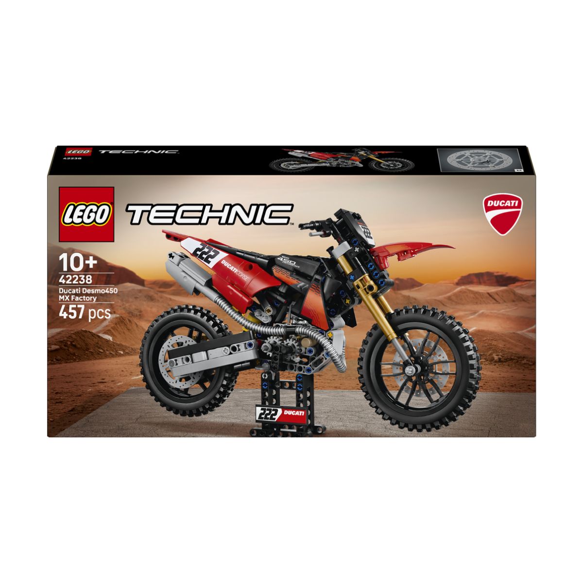 Đồ Chơi Lắp Ráp Mô Tô Ducati Desmo450 MX Factory LEGO TECHNIC 42238 (457 Chi Tiết)