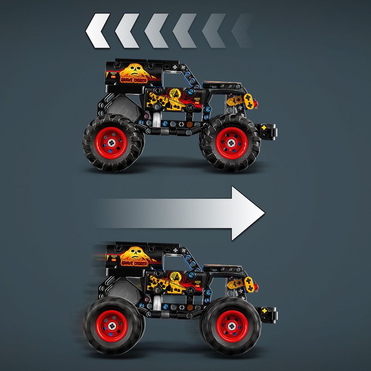 Đồ Chơi Lắp Ráp Monster Jam™ Grave Digger™ Lửa Và Băng LEGO TECHNIC 42219