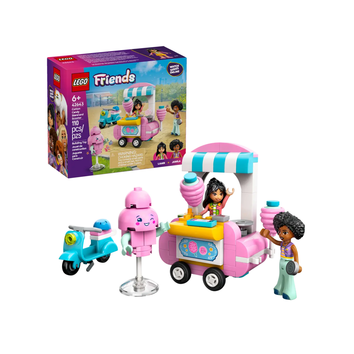 Đồ Chơi Lắp Ráp Quầy Kẹo Bông Gòn Di Động Và Xe Scooter LEGO FRIENDS 42643