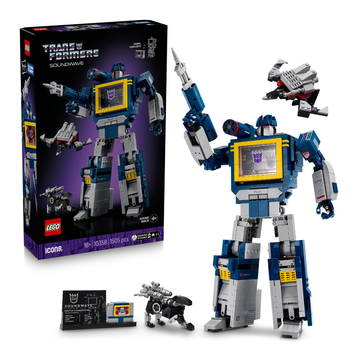Đồ Chơi Lắp Ráp Robot Biến Hình Transformers Soundwave LEGO ICONS 10358