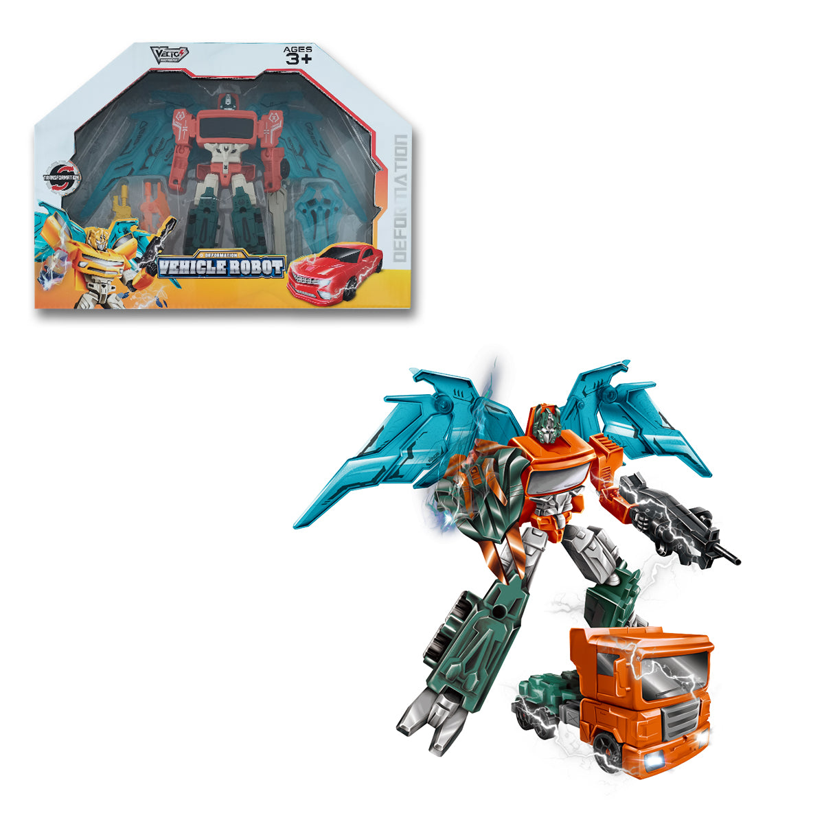 Đồ Chơi Lắp Ráp Robot Biến Hình Thành Siêu Xe (Cam) Vecto Vt01590