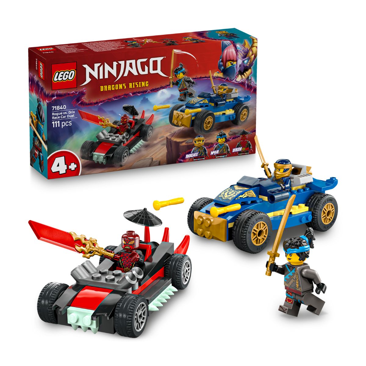 Đồ Chơi Lắp Ráp Rogue Vs. Drix: Trận Chiến Siêu Xe LEGO NINJAGO 71840