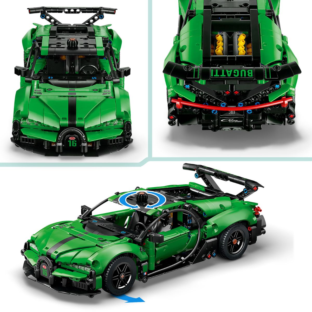 LEGO Technic 42241 Green Bugatti Chiron Pur Sport Supercar Building Set (771 Pieces)