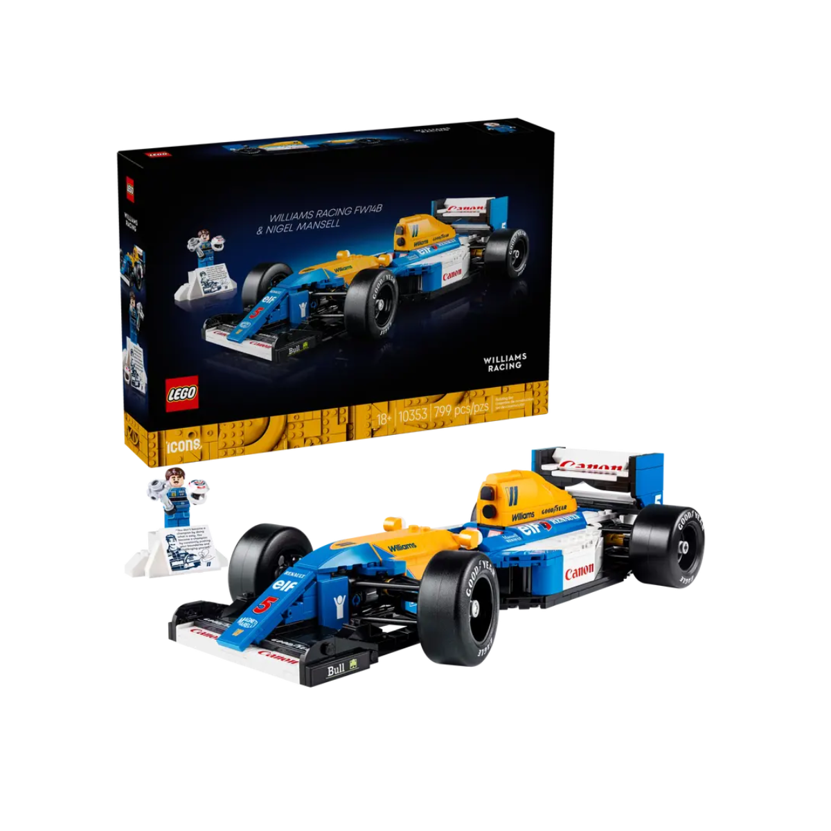 Đồ Chơi Lắp Ráp Siêu Xe Williams Racing Fw14b Và Nigel Mansell LEGO ICONS 10353 (799 chi tiết)