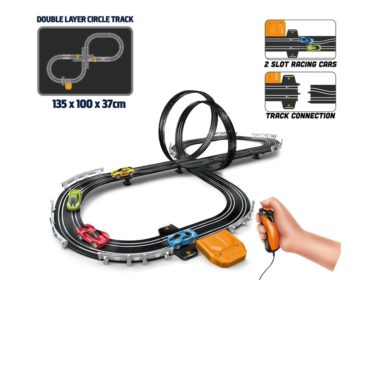 Đồ Chơi Lắp Ráp Slot Car Siêu Đường Đua 2 Vòng Ngoạn Mục VECTO VT645B