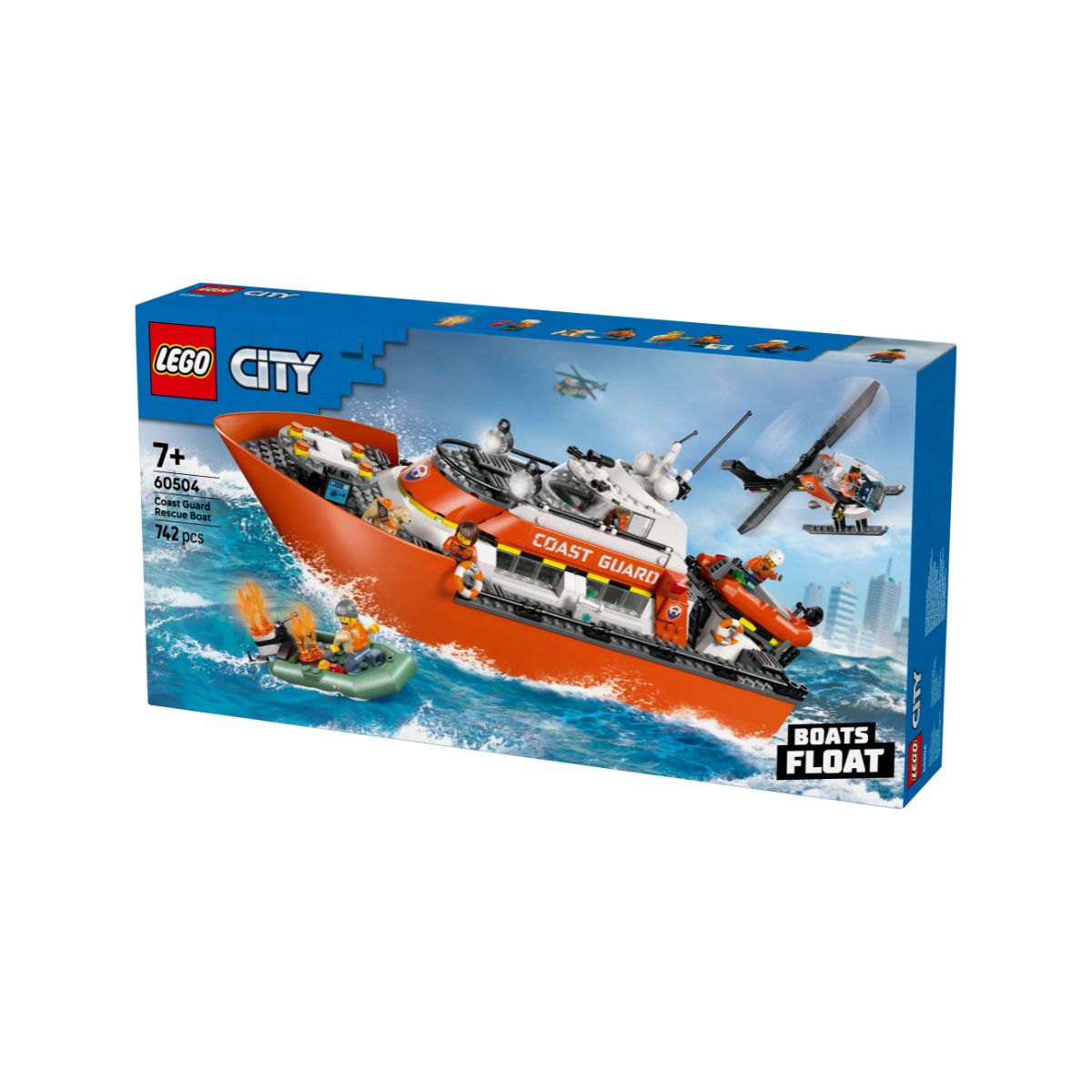 Đồ Chơi Lắp Ráp Tàu Cứu Hộ Và Trực Thăng Bảo Vệ Bờ Biển LEGO CITY 60504