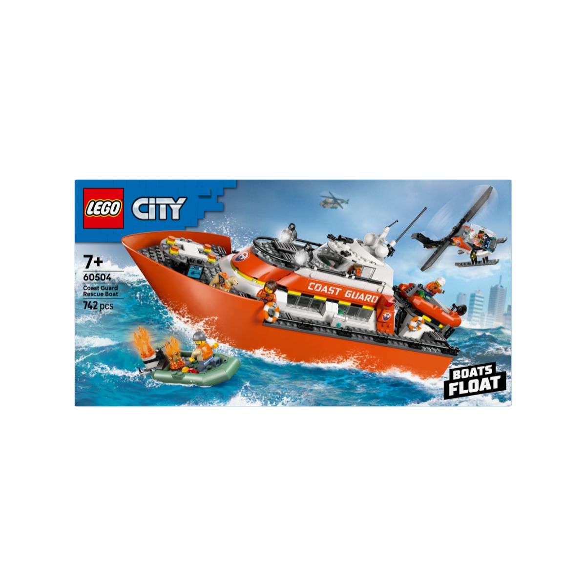 Đồ Chơi Lắp Ráp Tàu Cứu Hộ Và Trực Thăng Bảo Vệ Bờ Biển LEGO CITY 60504