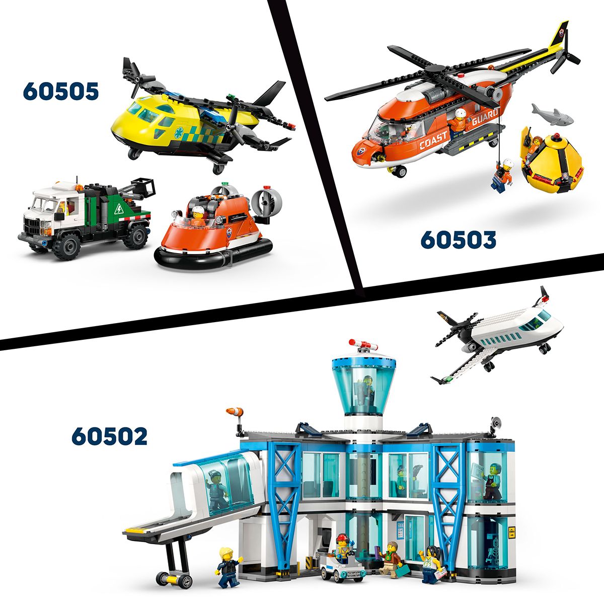 Đồ Chơi Lắp Ráp Tàu Cứu Hộ Và Trực Thăng Bảo Vệ Bờ Biển LEGO CITY 60504
