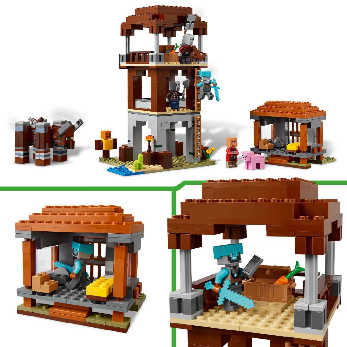 Đồ Chơi Lắp Ráp Trạm Canh Của Kẻ Cướp Và Quái Thú Ravager LEGO MINECRAFT 21278