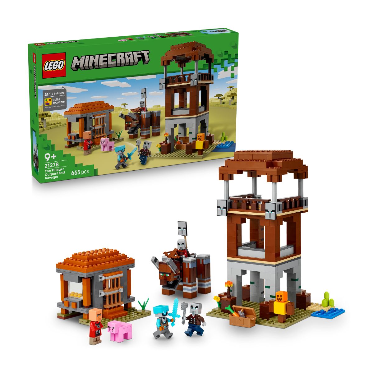 Đồ Chơi Lắp Ráp Trạm Canh Của Kẻ Cướp Và Quái Thú Ravager Lego Minecraft 21278