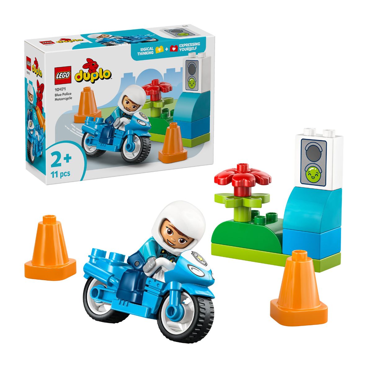 Đồ Chơi Lắp Ráp Xe Mô Tô Cảnh Sát Xanh Dương LEGO DUPLO 10471