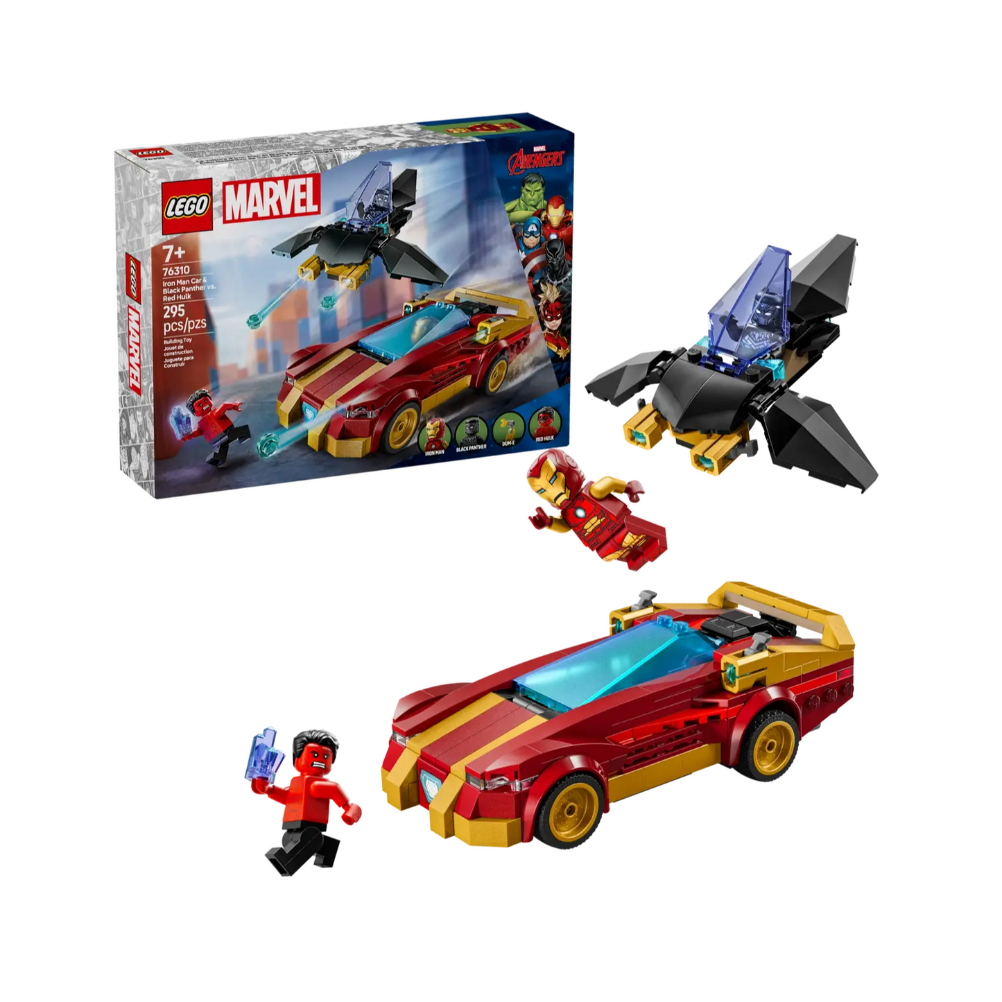 Đồ Chơi Lắp Ráp Xe Người Sắt, Black Panther Đấu Với Hulk LEGO SUPERHEROES 76310
