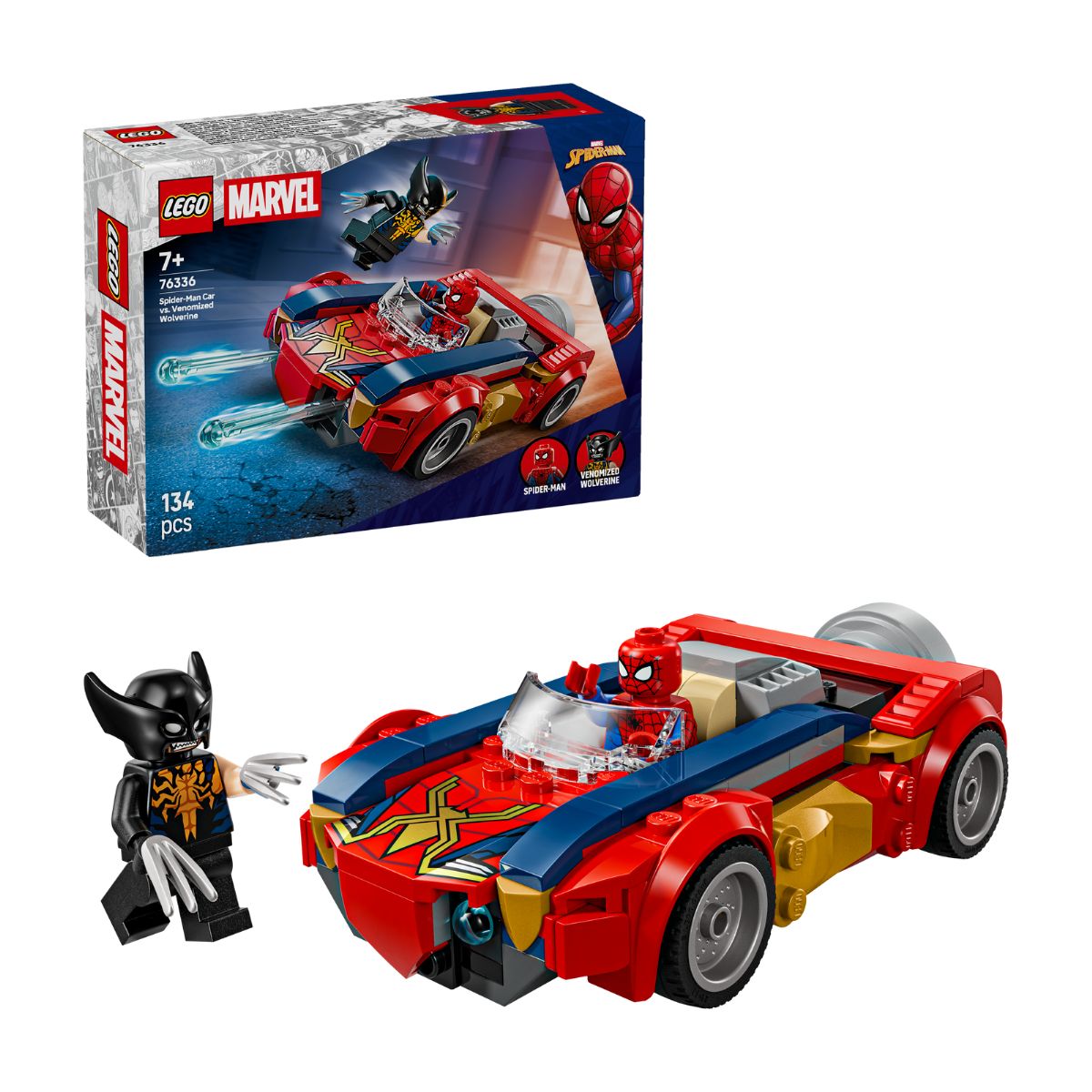 Đồ Chơi Lắp Ráp Xe Spider-Man Và Wolverine Bị Venom Hóa LEGO SUPERHEROES 76336