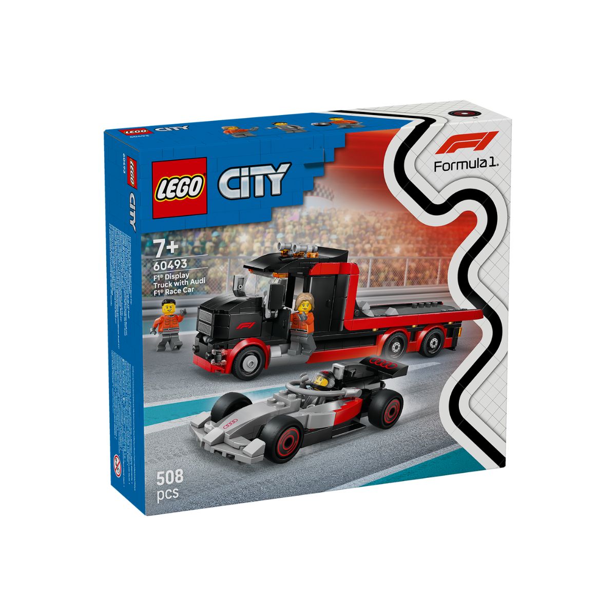 LEGO CITY F1® Display Truck with Audi F1® Race Car 60493 (508 Pieces)