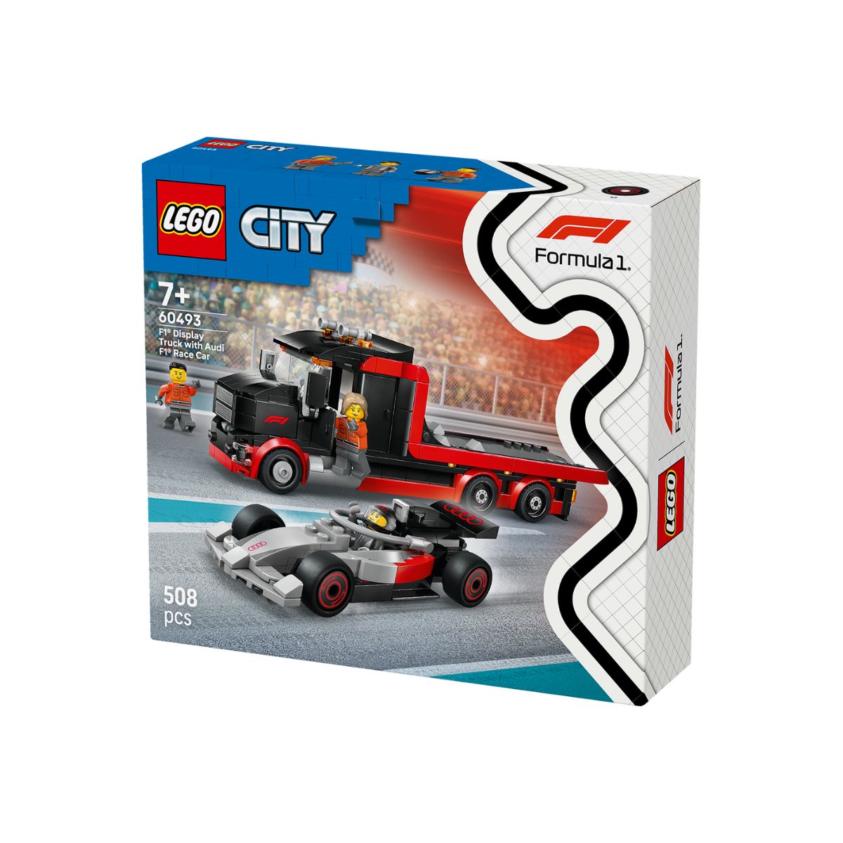 LEGO CITY F1® Display Truck with Audi F1® Race Car 60493 (508 Pieces)