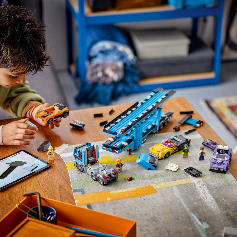 Đồ Chơi Lắp Ráp Xe Tải Vận Chuyển Xe Đua Thể Thao LEGO CITY 60408 (998 chi tiết)