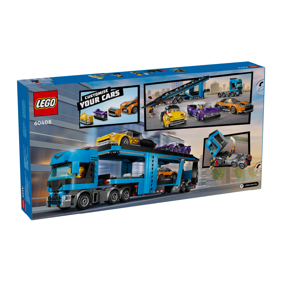 Đồ Chơi Lắp Ráp Xe Tải Vận Chuyển Xe Đua Thể Thao LEGO CITY 60408 (998 chi tiết)