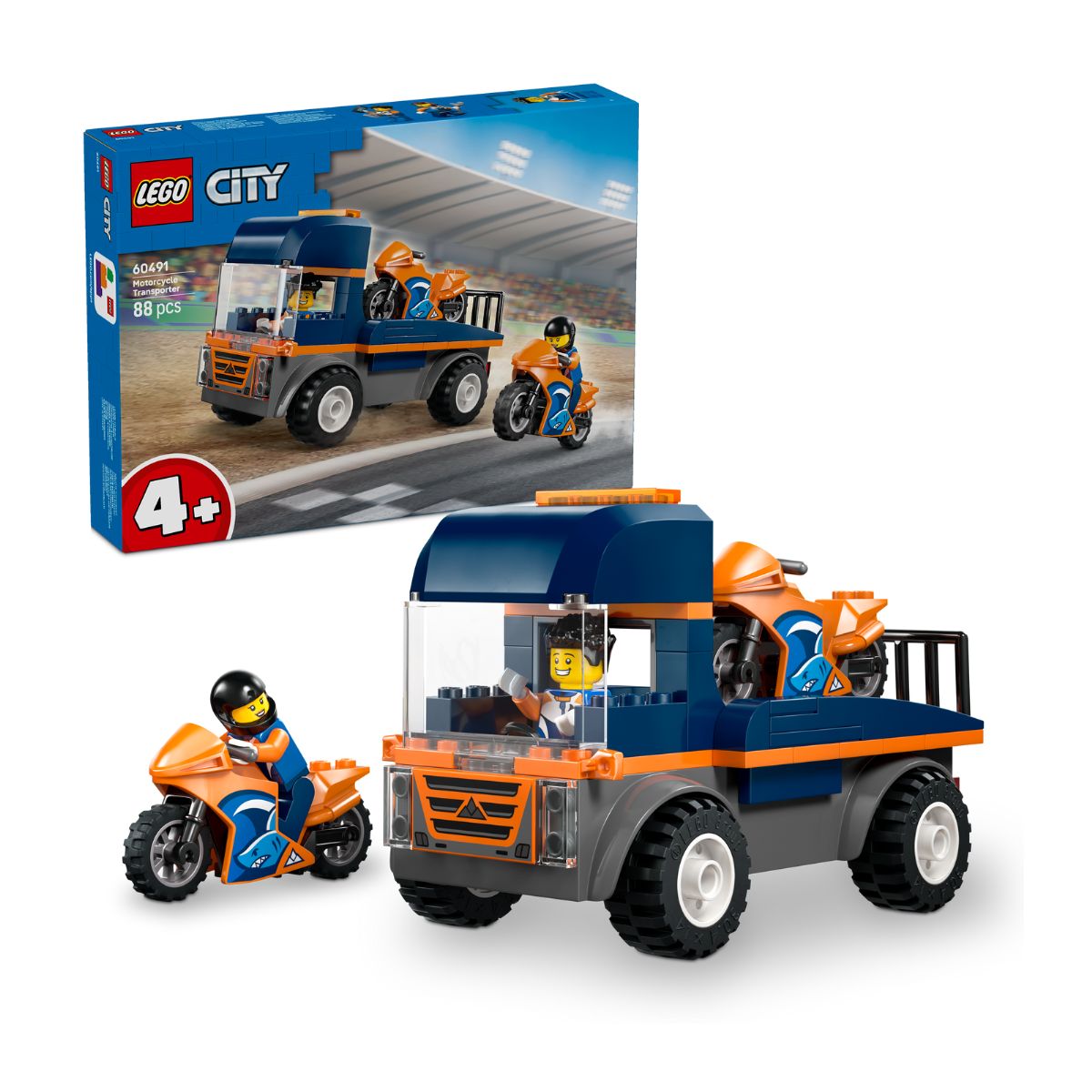 Đồ Chơi Lắp Ráp Xe Vận Chuyển Mô Tô Chuyên Dụng LEGO CITY 60491
