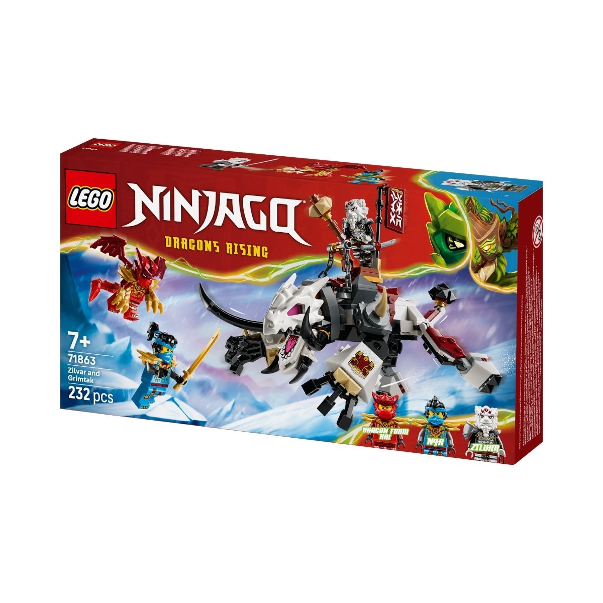 LEGO NINJAGO Zilvar & Grimtak Building Set 71863 (232 Pieces)