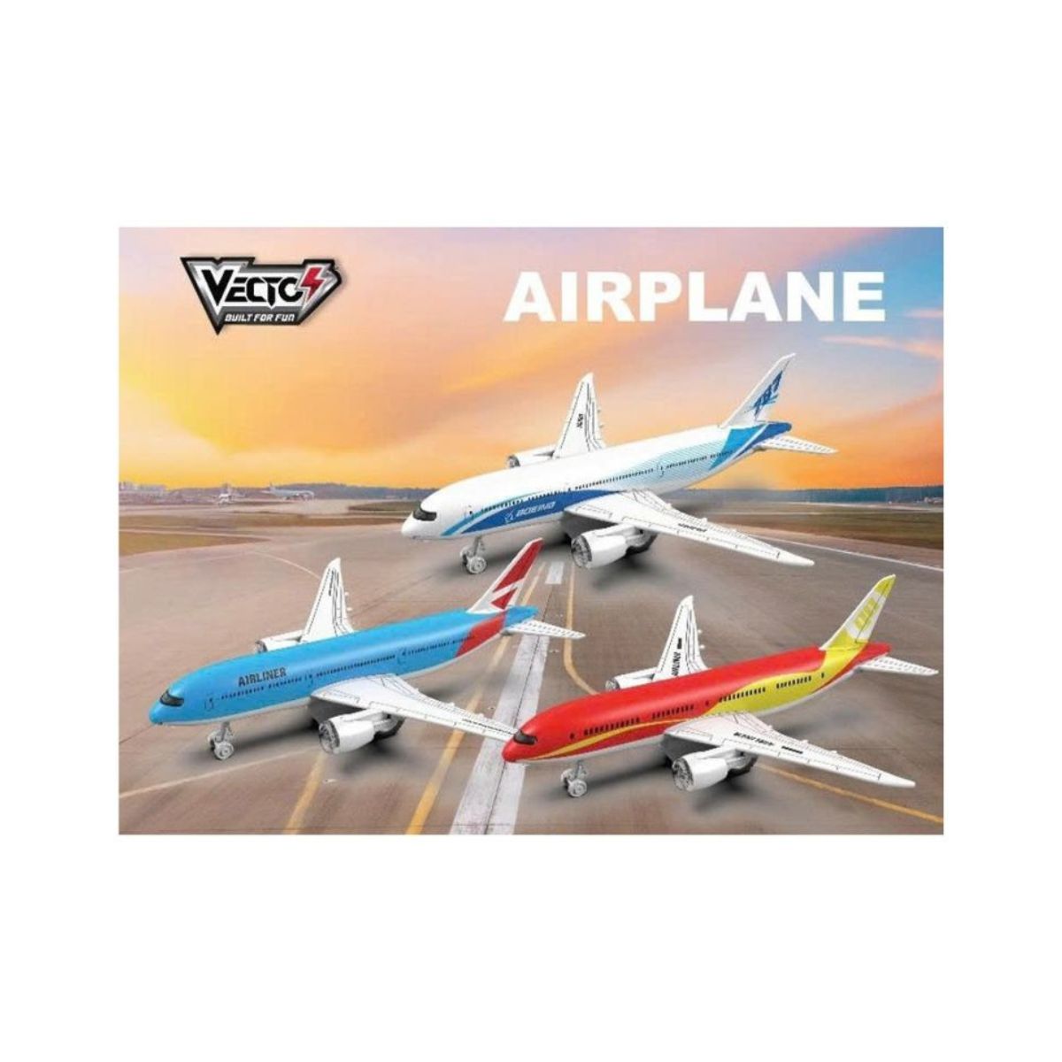 Đồ Chơi Máy Bay Thương Mại Có Đèn Và Âm Thanh (Đỏ) VECTO VT775