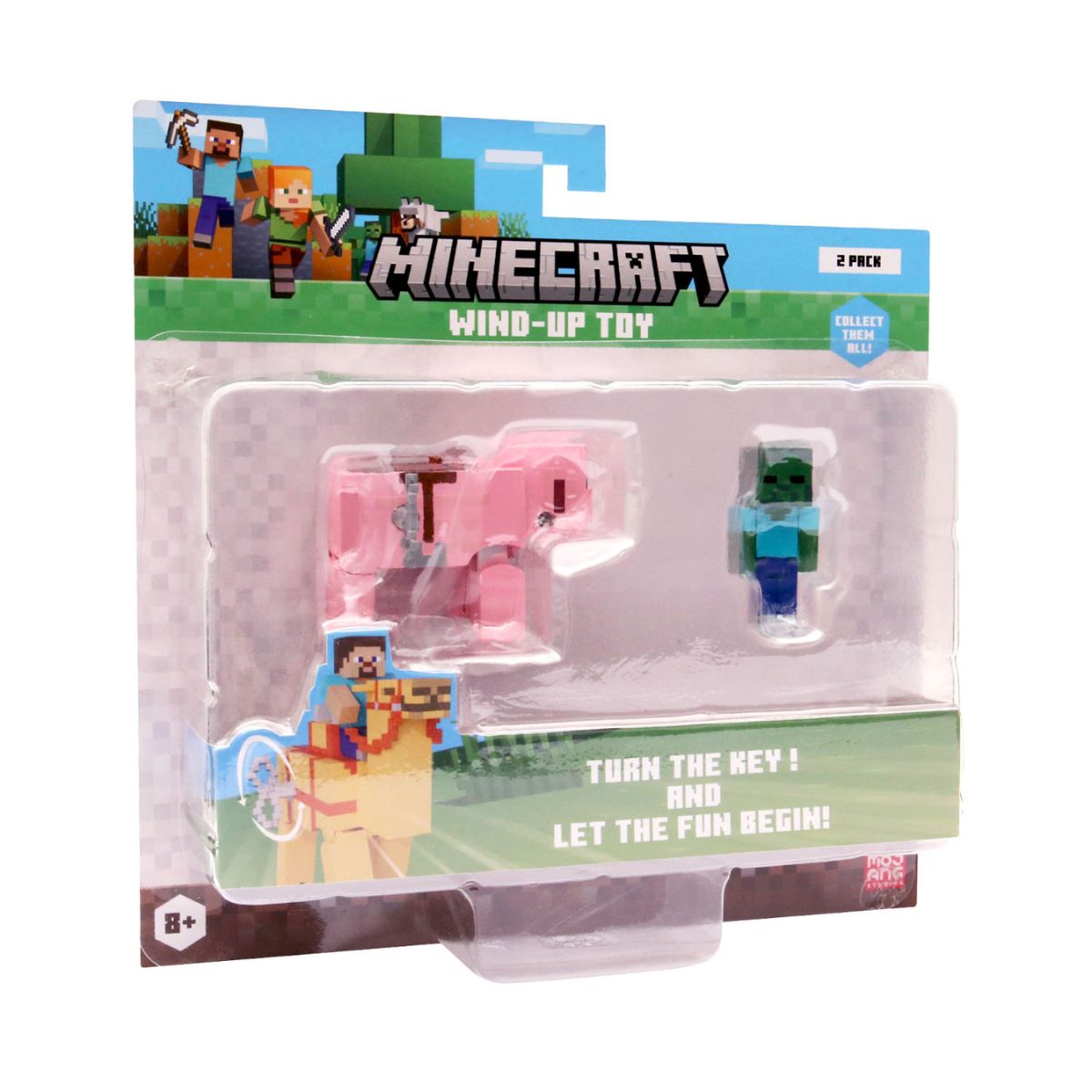 Đồ Chơi Minecraft Dây Cót Baby Zombie Cưỡi Heo MINECRAFT PMI PIG/MC1014