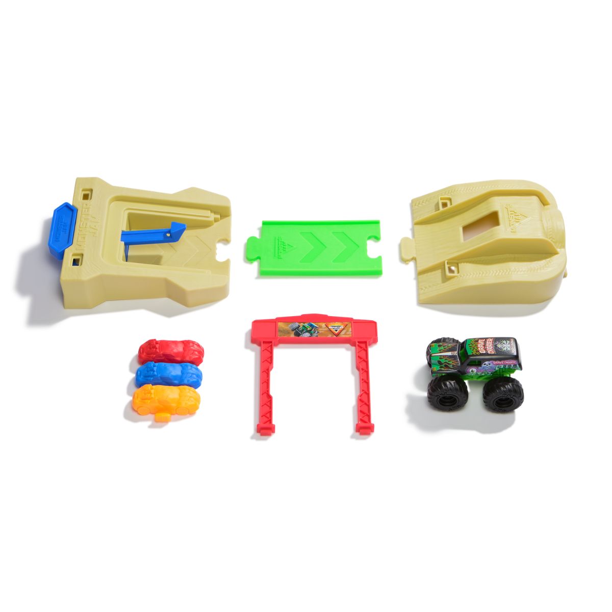 Đồ Chơi Mini Set Bệ Phóng - Grave Digger 1:72 MONSTER JAM 20148980/6071189