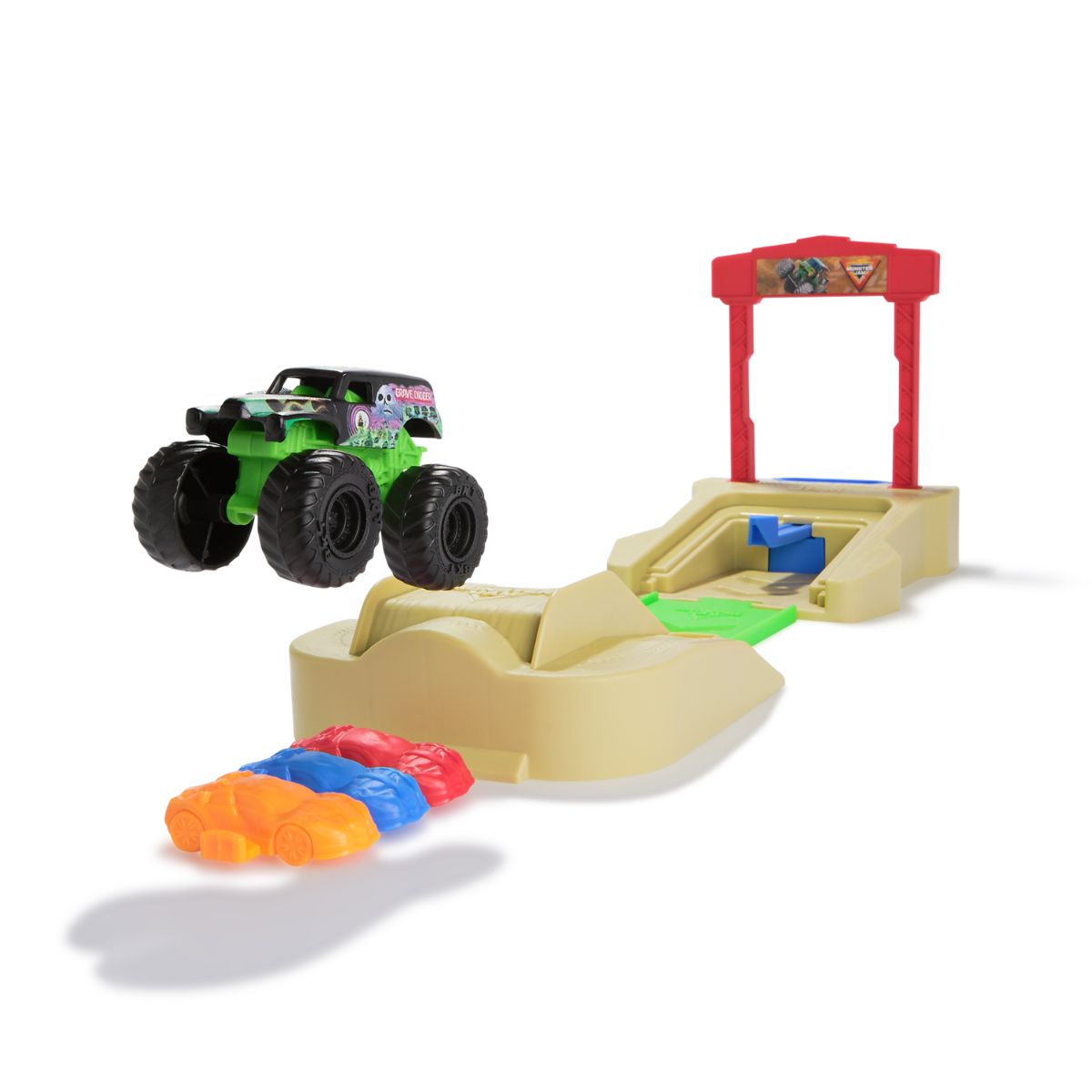 Đồ Chơi Mini Set Bệ Phóng - Grave Digger 1:72 MONSTER JAM 20148980/6071189
