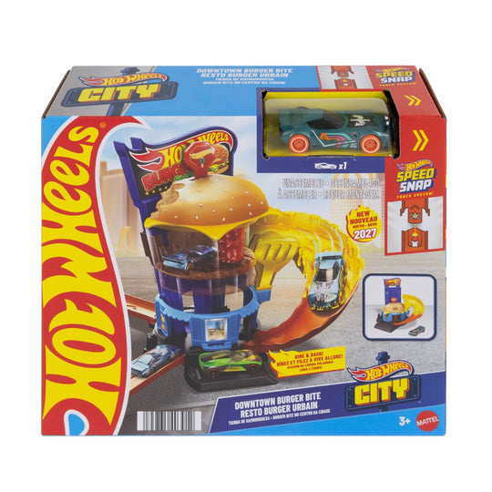 Hot Wheels City Toy Set – Hot Wheels City Burger Loop Shop HOT WHEELS JNV02/HDR24