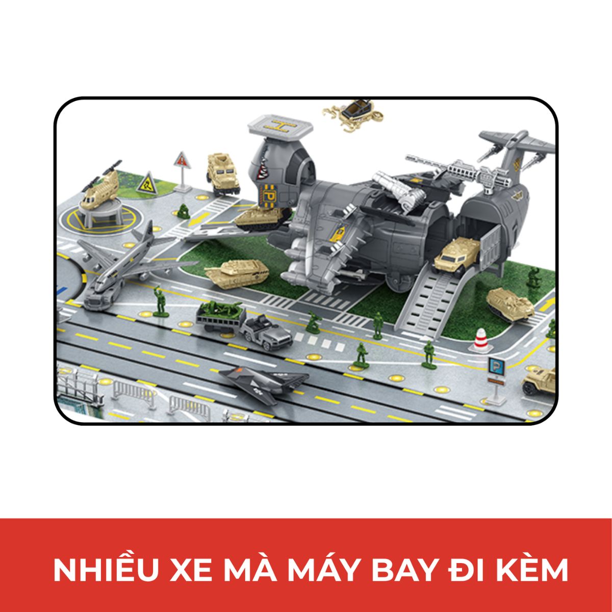 Super Combat Aircraft Carrier Play Set with Vehicles & Accessories VECTO VT938A