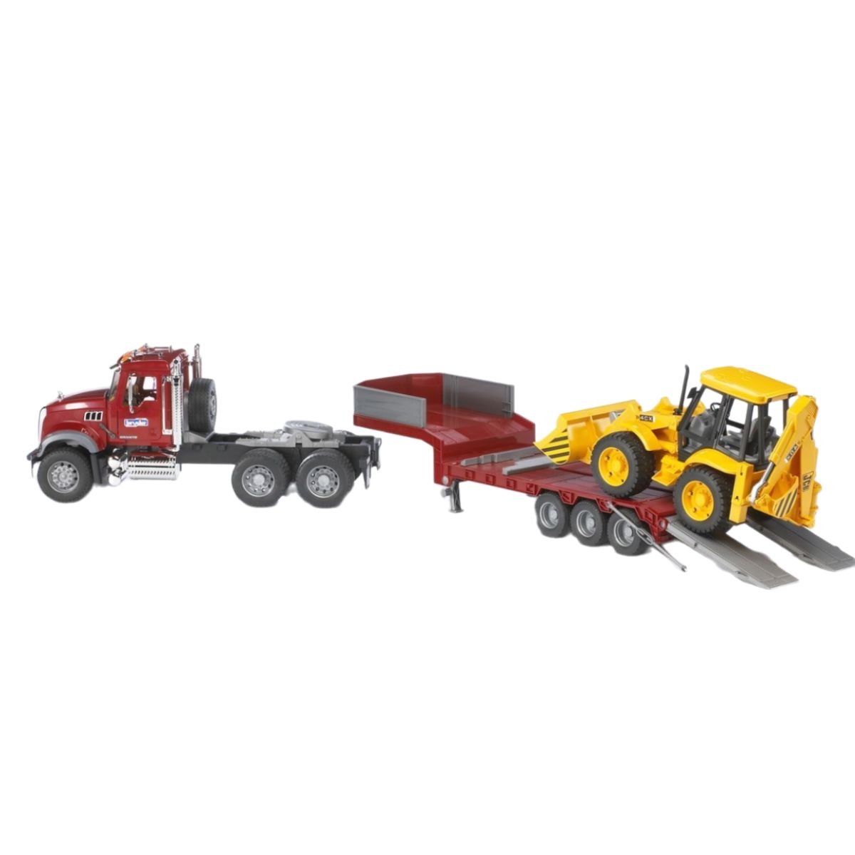 Đồ Chơi Mô Hình: Xe Đầu Kéo MACK Granite & Máy Xúc JCB 4CX Bruder BRU02813