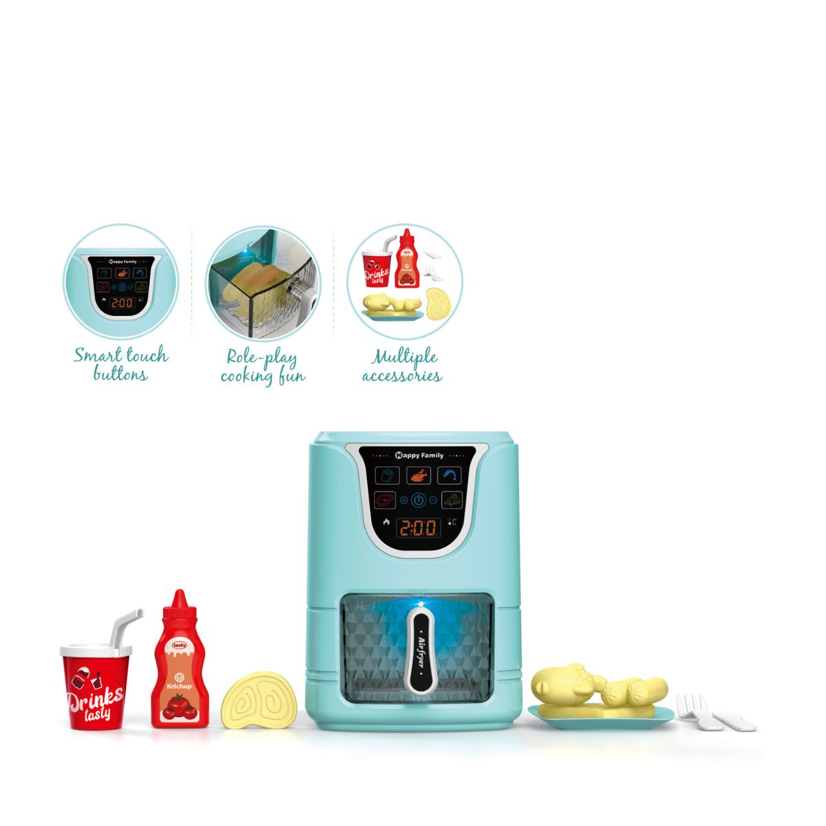 Air Fryer Toy Play Set with Accessories SWEET HEART SH36441