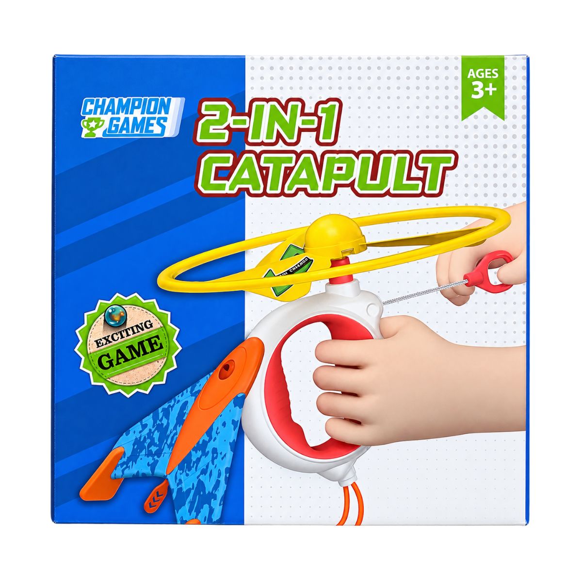 Đồ Chơi Phóng Máy Bay Và Chong Chóng 2 Trong 1 Màu Đỏ CHAMPION GAMES CPG008-RE
