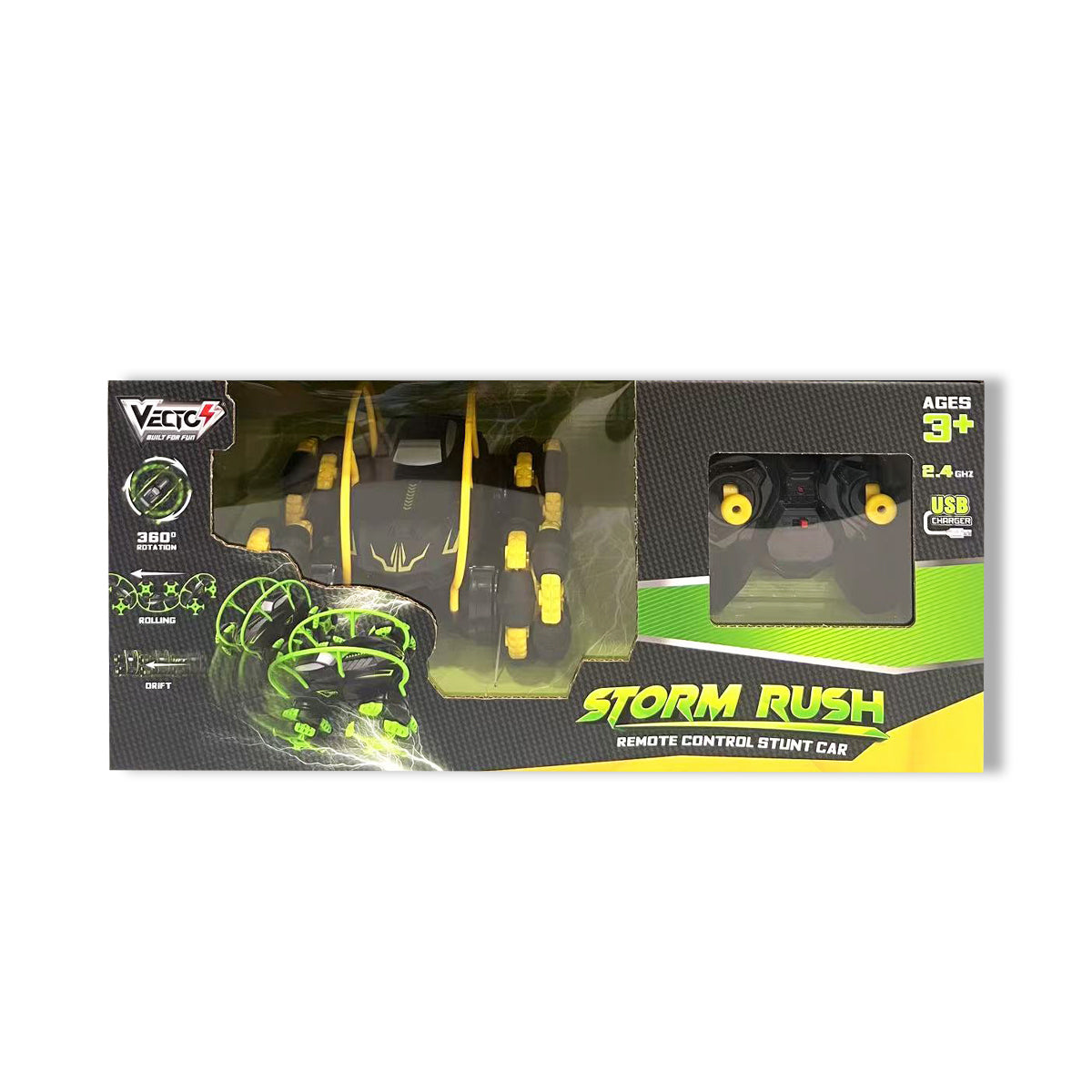 Đồ Chơi Siêu Xe Biểu Diễn Storm Rush Điều Khiển Từ Xa (Vàng) VECTO VT619