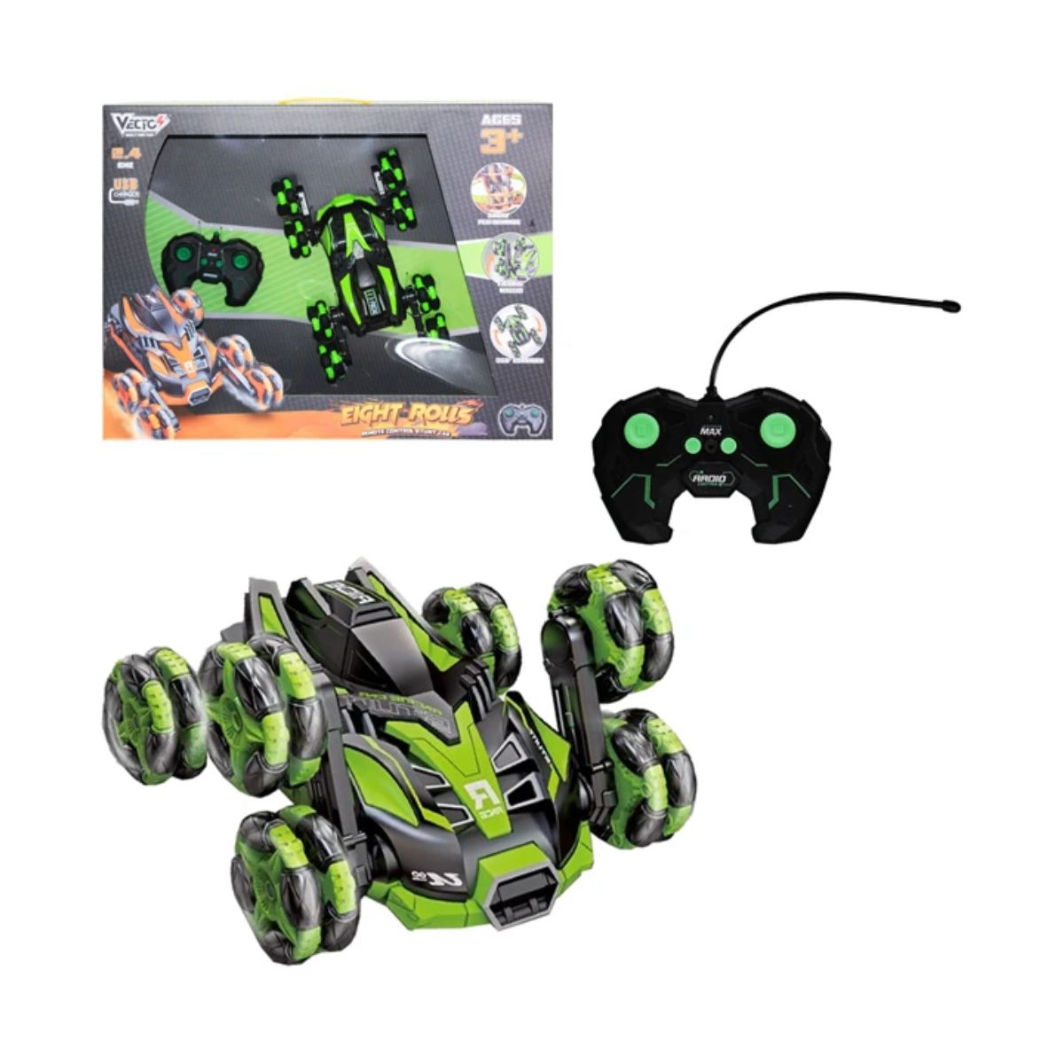 Đồ Chơi Siêu Xe Nhện Tinh 8 Bánh Điều Khiển Từ Xa (Xanh) VECTO VT955191