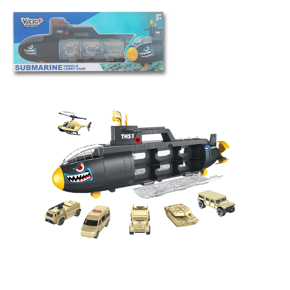 Đồ Chơi Tàu Ngầm Nhiều Ngăn - Xe Tăng Và Trực Thăng Vecto Vt863a