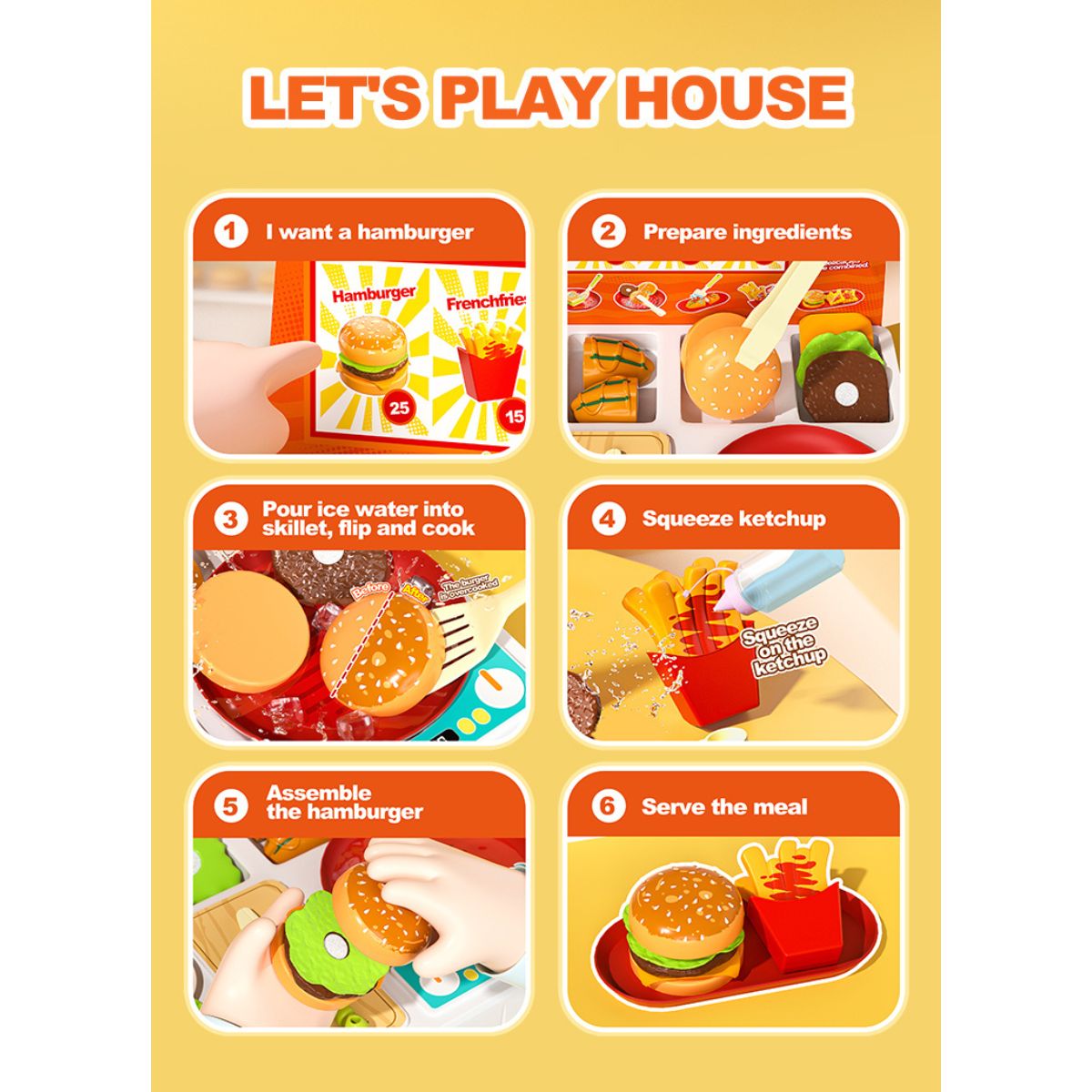 Color-Changing Fast Food Counter Play Set SWEET HEART C2002
