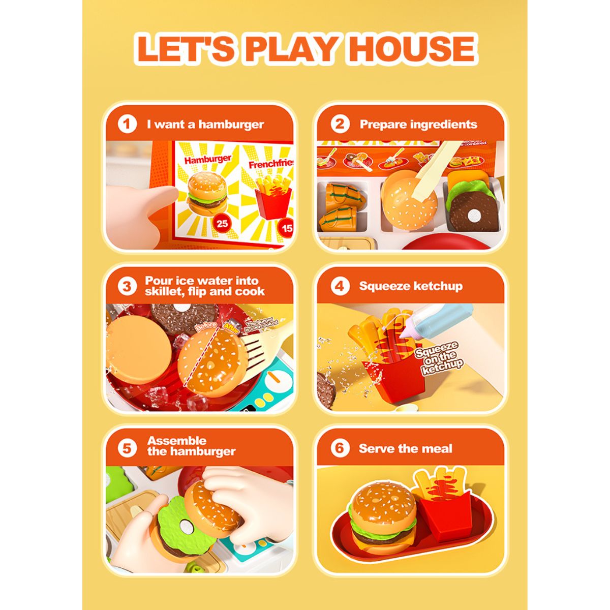 Color-Changing Fast Food Play Set SWEET HEART B1019