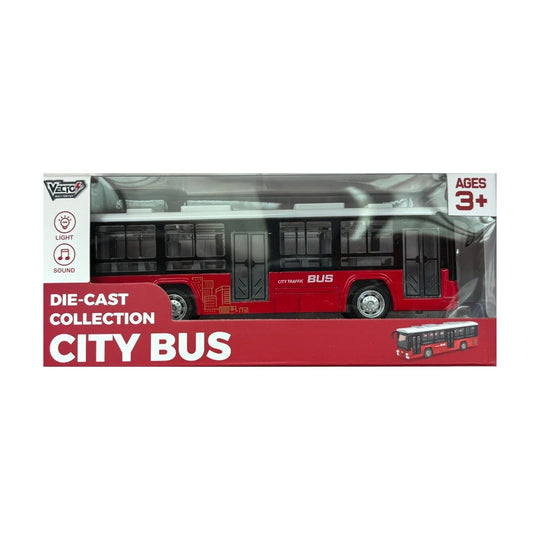 Đồ Chơi Xe Buýt Thành Phố Có Đèn Và Âm Thanh (Đỏ) VECTO VT0771B