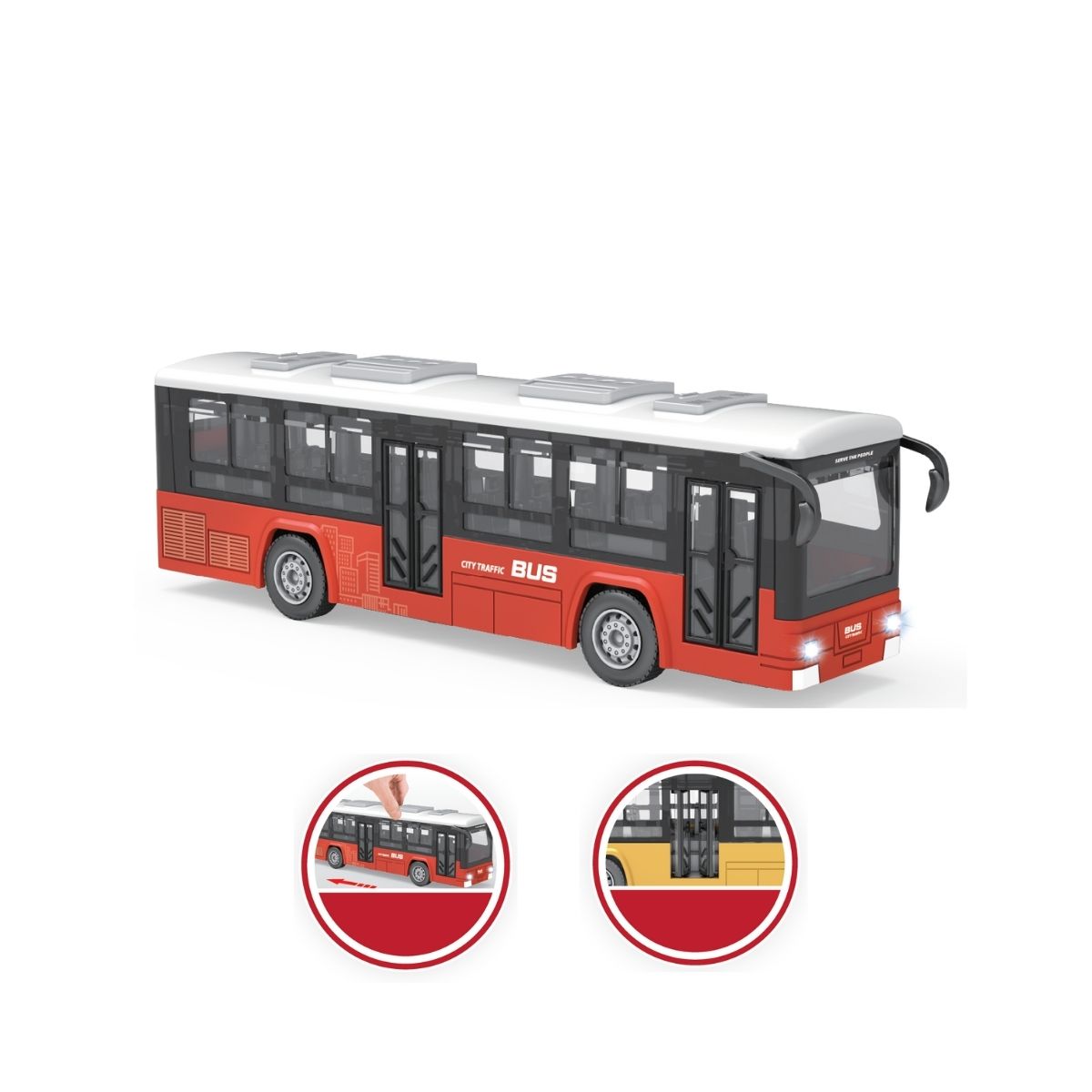 Đồ Chơi Xe Buýt Thành Phố Có Đèn Và Âm Thanh (Đỏ) VECTO VT0771B