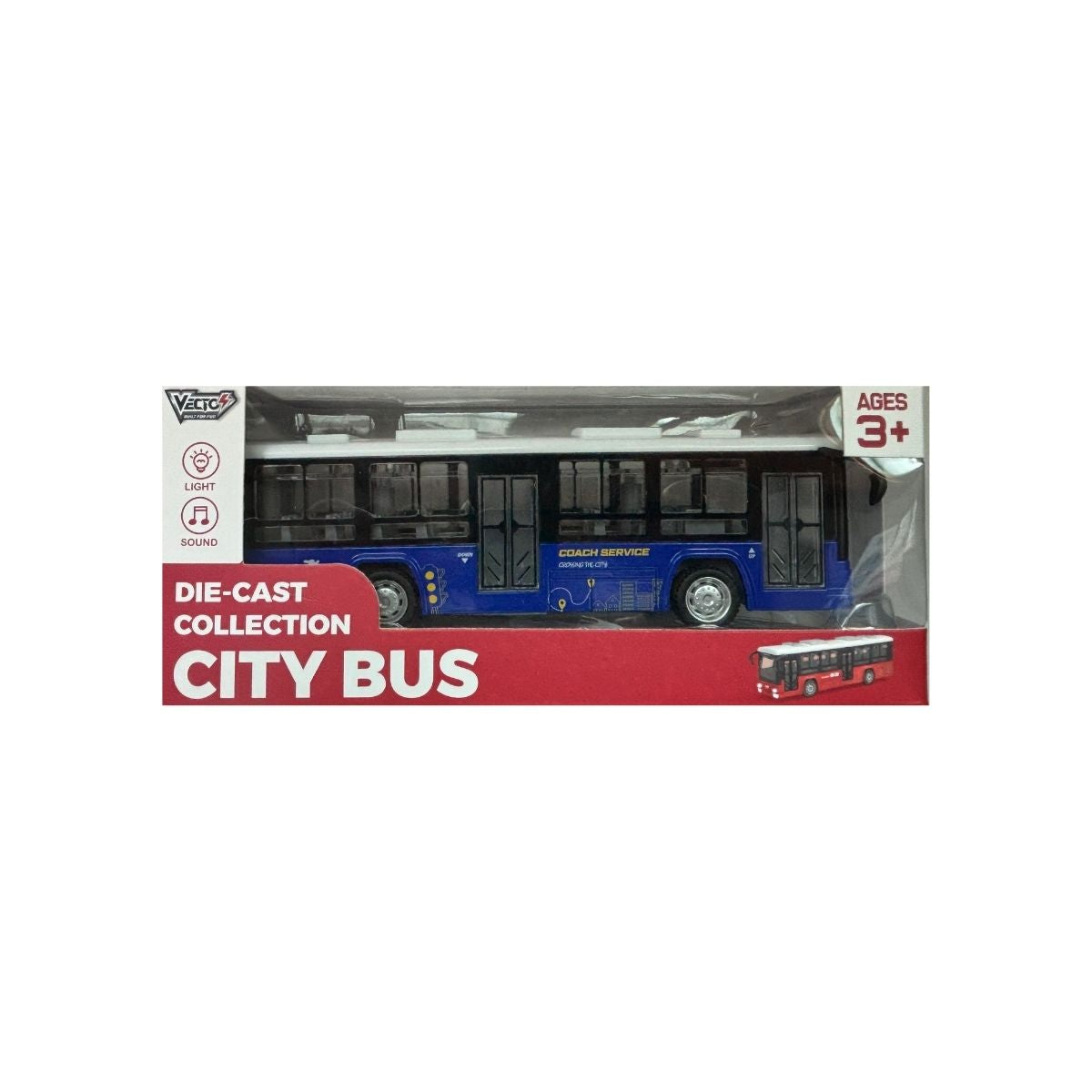 Đồ Chơi Xe Buýt Thành Phố Có Đèn Và Âm Thanh (Xanh) Vecto Vt0771a