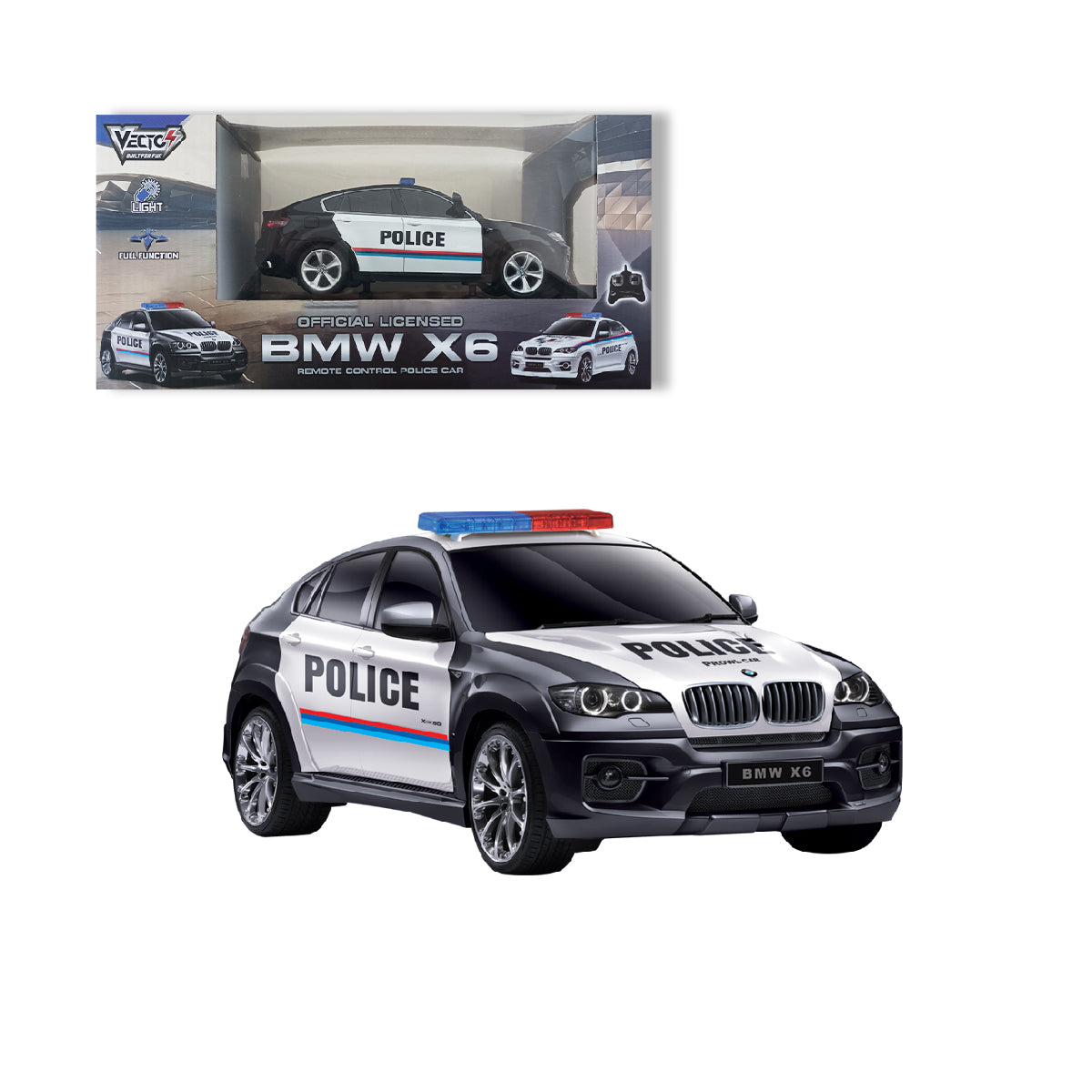 Đồ Chơi Xe Cảnh Sát Bmw X6 Điều Khiển Từ Xa (Đen) VECTO VT2404P