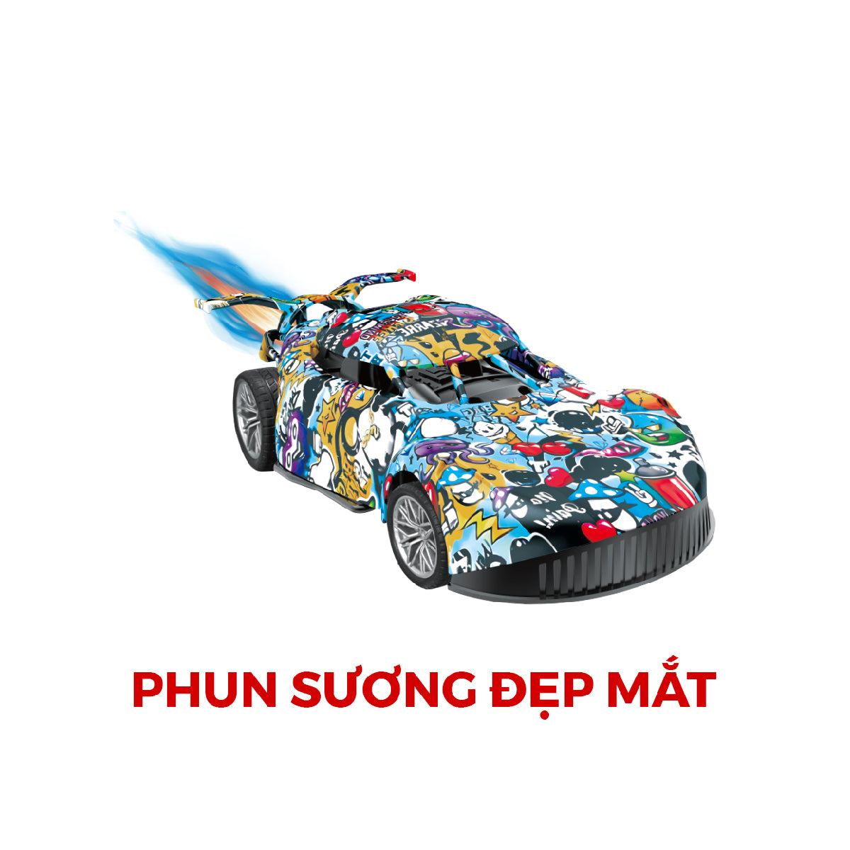 Đồ Chơi Xe Đua Graffiti Phun Sương Điều Khiển Từ Xa (Xanh) VECTO VT867