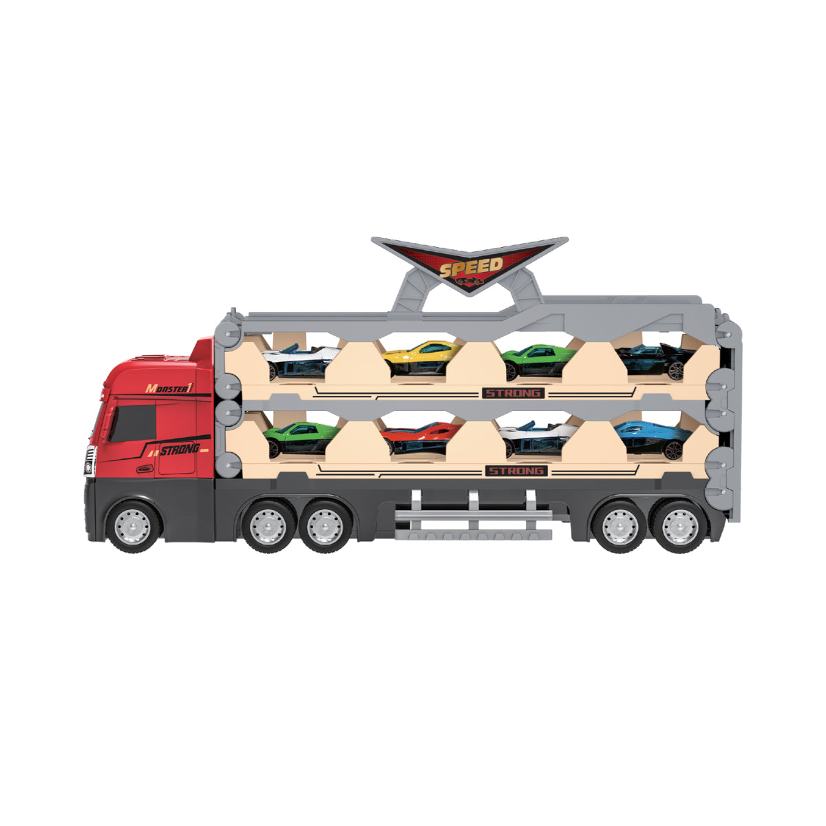 Đồ Chơi Xe Tải Nhiều Ngăn Tích Hợp Đường Đua (Phiên Bản Mới) VECTO VT201-1