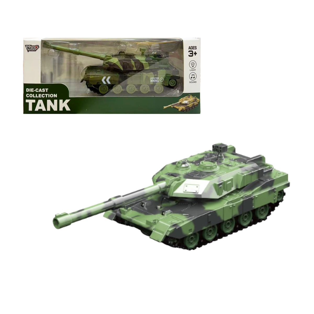 Đồ Chơi Xe Tăng Có Đèn Và Âm Thanh (Xanh) VECTO VT75K