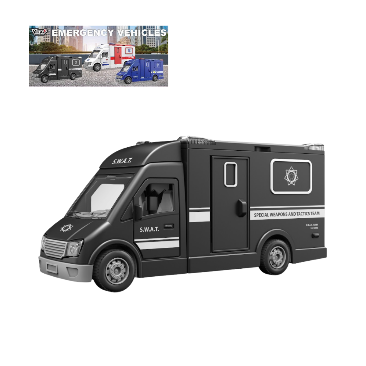 Đồ Chơi Xe Van Cảnh Sát Có Đèn Và Âm Thanh (Swat) VECTO VT53K
