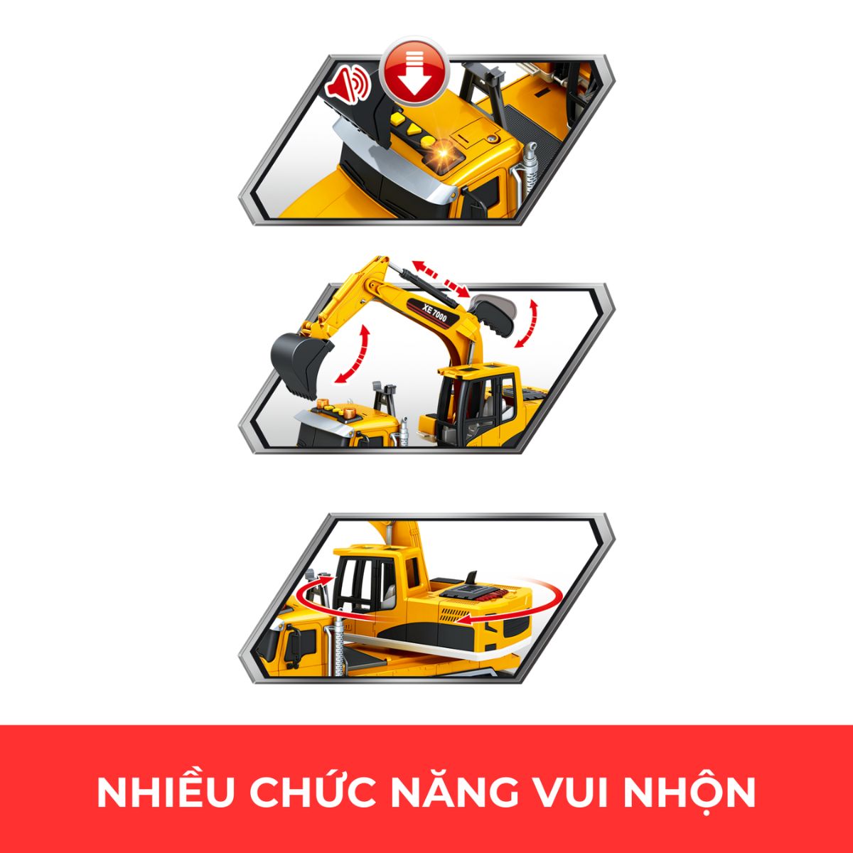 Đồ Chơi Xe Xúc Đào Có Đèn Và Âm Thanh VECTO VT82P-2