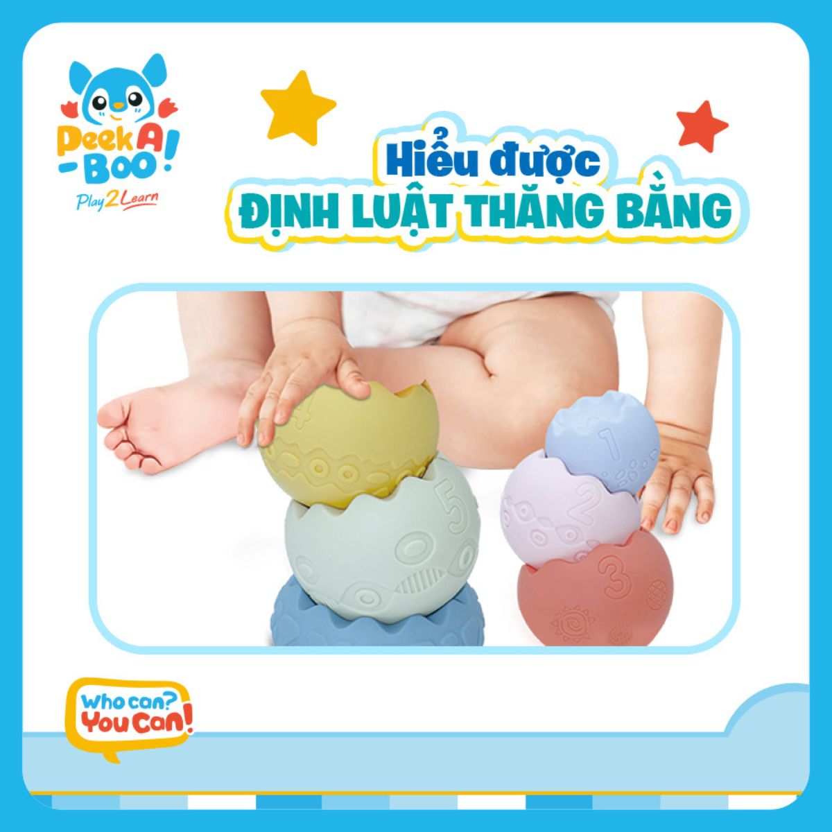 Đồ Chơi Xếp Chồng Thăng Bằng Nhựa Mềm PEEK A BOO PAB068