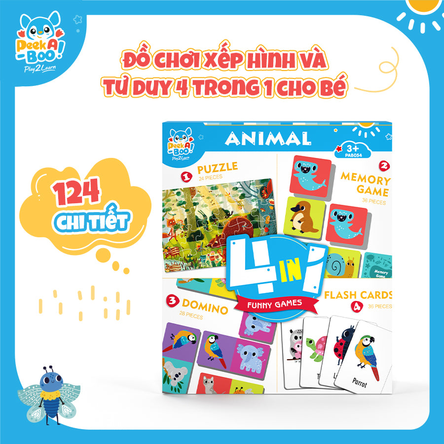Đồ Chơi Xếp Hình Và Tư Duy 4 Trong 1 Cho Bé PEEK A BOO PAB054