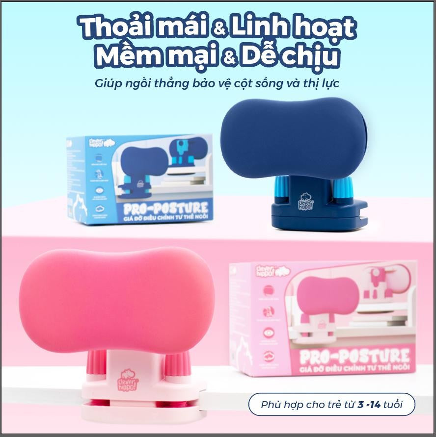 Giá Đỡ Điều Chỉnh Tư Thế Ngồi Pro-Posture Hồng CLEVER HIPPO MS-PP2401/PINK