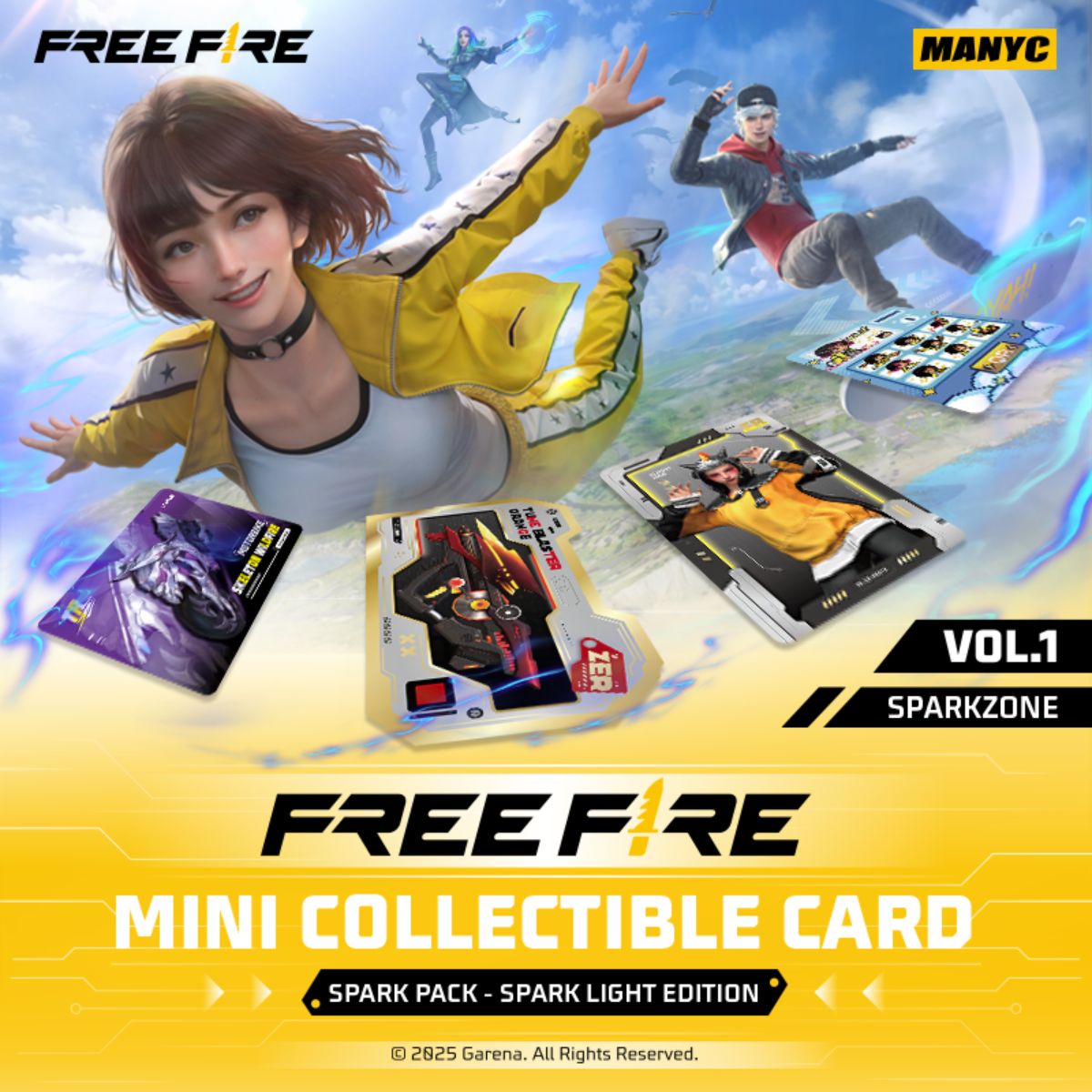 Đồ Chơi Gói Thẻ Sưu Tập Manyc Free Fire - Spark Light TRADING CARD MYC01FF01C01F11-SL